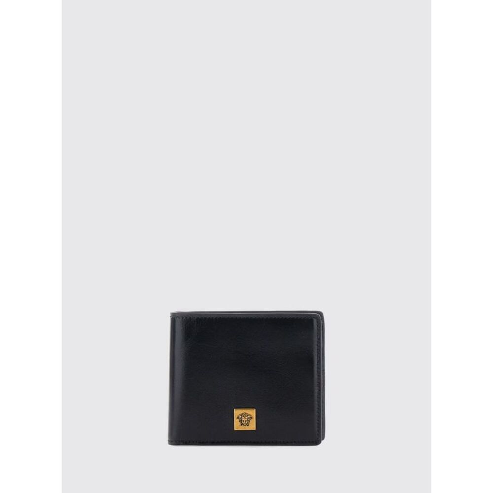 Versace Men Bifold Wallet Versace In Calf Leather With Medusa Hardware